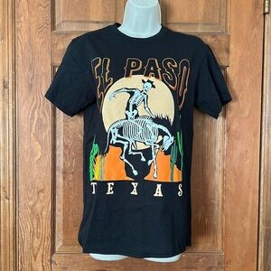Nordstrom Black El Paso Skeleton Graphic T-Shirt Size Small
